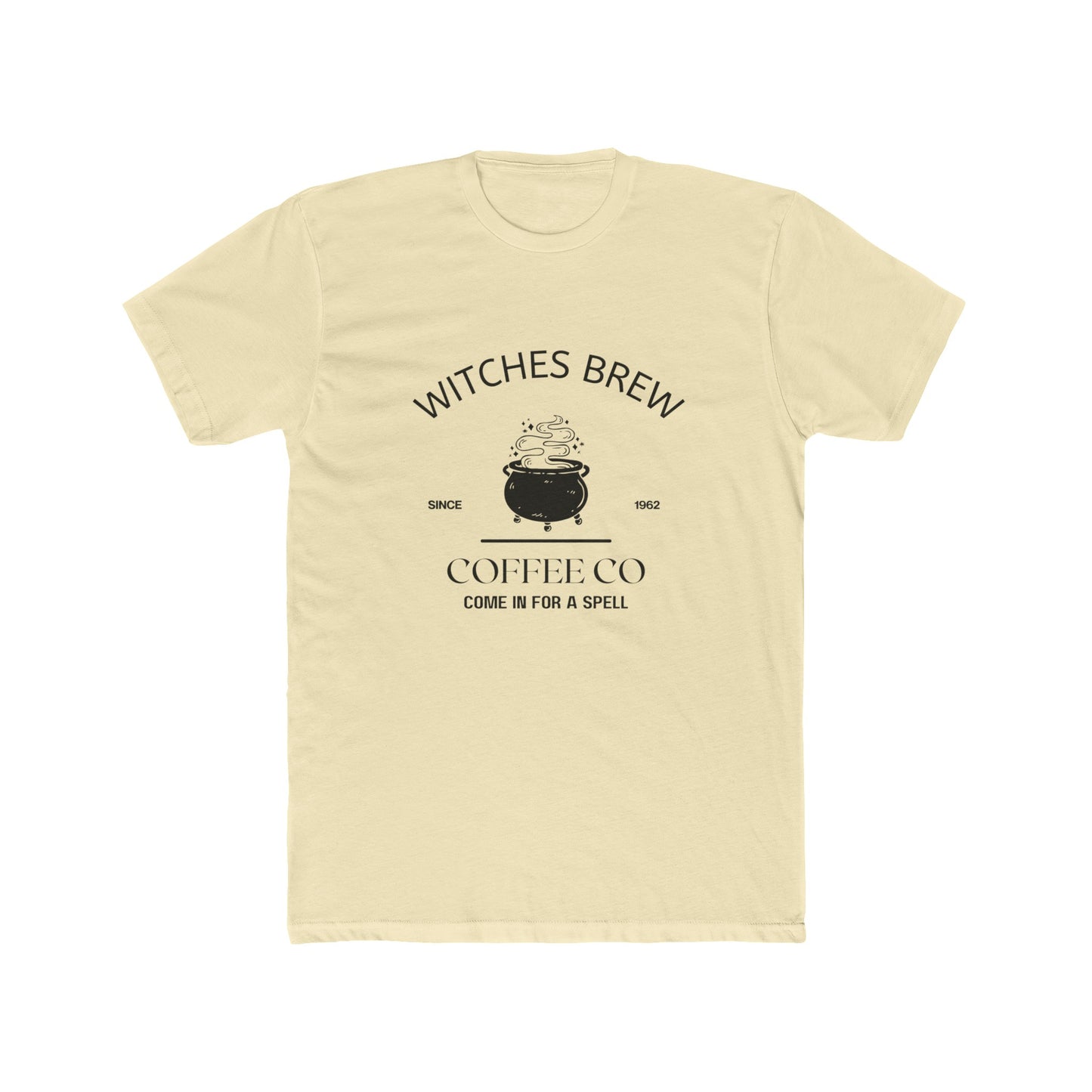 Witches Brew Coffee Cauldron Unisex Cotton Crew Tee