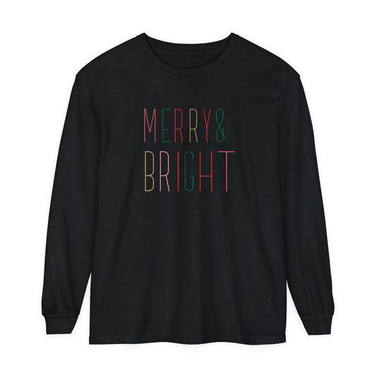 Merry & Bright Unisex Garment-dyed Comfort Colors Long Sleeve T-Shirt