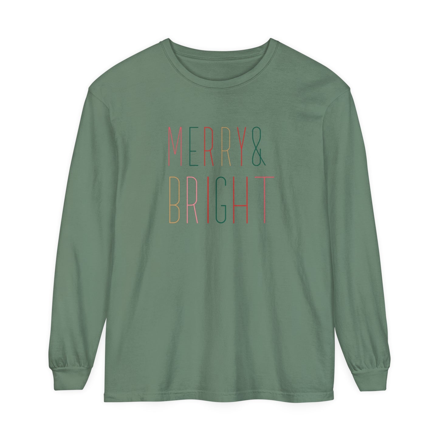 Merry & Bright Unisex Garment-dyed Comfort Colors Long Sleeve T-Shirt