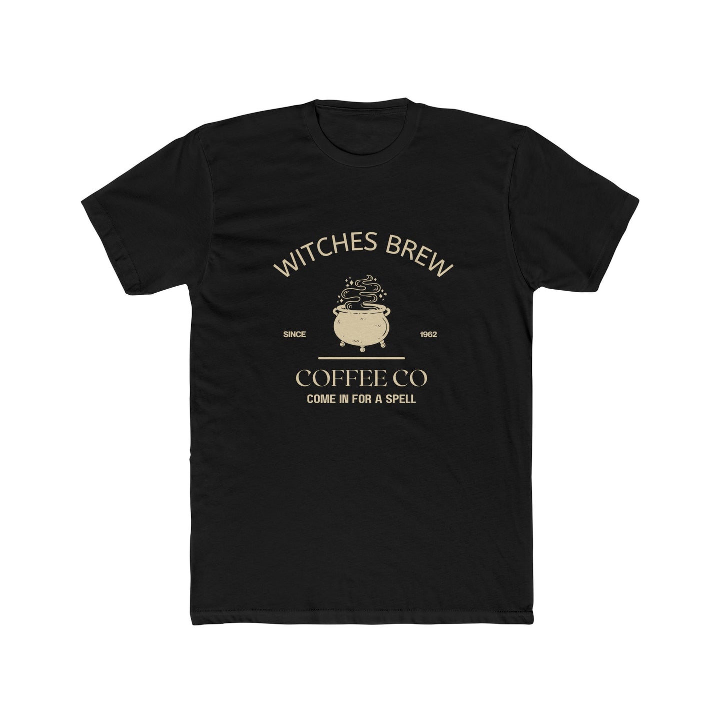 Witches Brew Coffee Cauldron Unisex Cotton Crew Tee