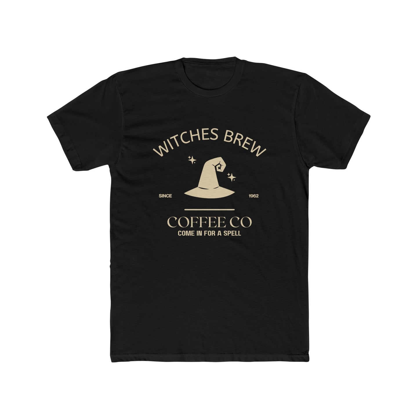 Witches Brew Coffee Hat Unisex Cotton Crew Tee